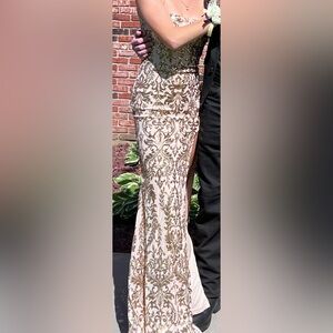 Gold prom dress